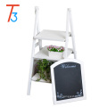 Factory wooden flower shelf with black board for sale